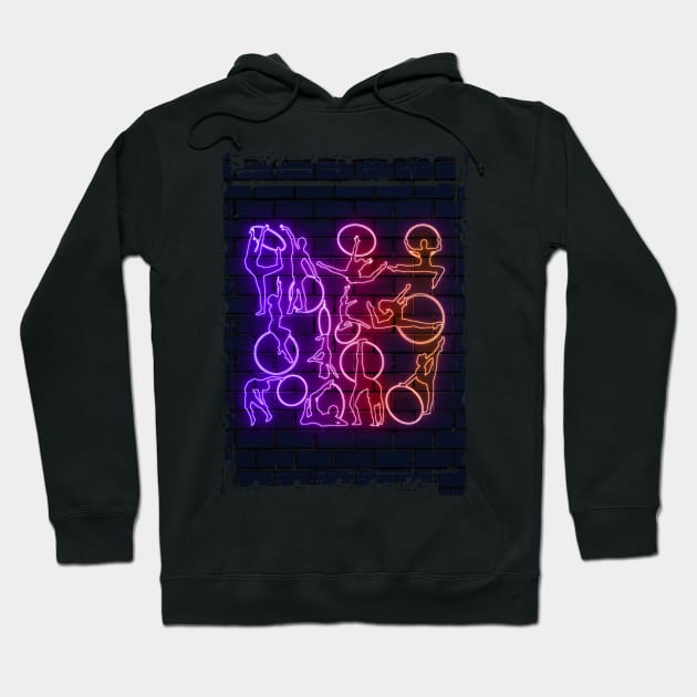 Gymastics neon Hoodie by PrintstaBee